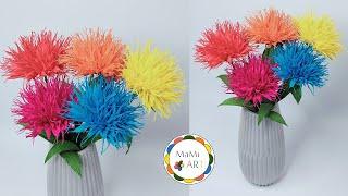 Śliczne kwiaty z bibuły marszczonej 🌺 🌸 🌼 EASY CREPE PAPER FLOWER [upl. by Nader]