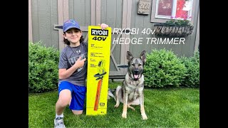 Ryobi 40V 24quot Hedge Trimmer first impressions review and demo [upl. by Min]