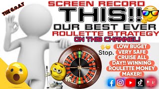 OUR VERY BEST ROULETTE STRATEGY ON THIS CHANNEL  SCREEN RECORD THIS SAFELOW BUGET MONEY MAKER😍🙃 [upl. by Sophy]