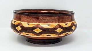 Woodturning a MultiDiamond Segmented Bowl [upl. by Wilt347]