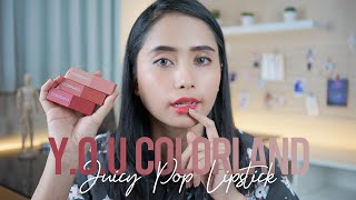 Review YOU Colorland  Juicy Pop Lipstick  YOU Makeups [upl. by Nahtan]