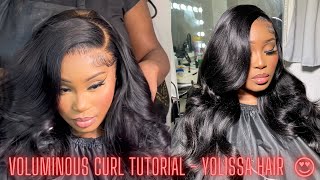 VOLUMINOUS CURL TUTORIAL ON BODYWAVE WIG  YOLISSA HAIR 😍✨ [upl. by Gnouh]