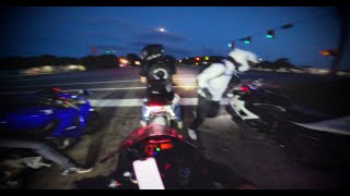 GSXR 600 4 Sport Bikes and 4 Cardos on a calm luh ride [upl. by Oruasi763]