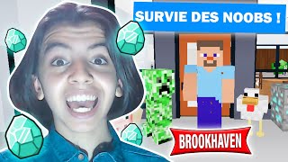 LIVE  SURVIE DES NOOBS MINECRAFT  BROOKHAVEN  ✨Avec Défis Et Gages 😂 Avec Hanaa Et Minox [upl. by Ilamad]