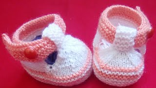 Tuto tricot  chaussons bébé au tricot part 12 de 312 mois [upl. by Mozelle]