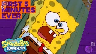 SpongeBobs Official Debut 🦀 The Very FIRST 5 Minutes of SpongeBob [upl. by Adar956]