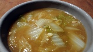 Cabbage and soy bean paste soup quotbaechu doenjanggukquot배추된장국 [upl. by Nahtam]