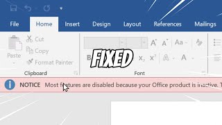 Notice  Most Features Are Disabled Becuase Your Office Product is Inactive FIXED [upl. by Jenkel]