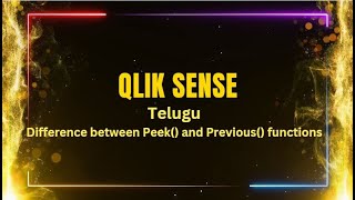 Qlik Sense interview Questions in Telugu  Difference between Peek and Previous functions [upl. by Yancy]