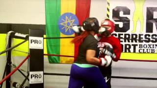 Tamara Tee Moore First Boxing Sparring 2016 [upl. by Inava44]