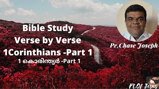 Pr Chase JosephBible Study 1 Corinthians Part 1 1 കൊരിന്ത്യർ Part 1 Verse by Verse Malayalam [upl. by Malilliw]