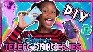 DIY TELEFOONHOESJES MAKEN met KYMORA [upl. by Yslek]