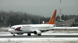 Sunwing Airlines  Boeing 737800 take off RWY18  CGTVG  ValdOr CYVO [upl. by Nothgiel]