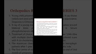 Orthopedics  Rapid Revison Series 3 Short Video [upl. by Aicilla156]