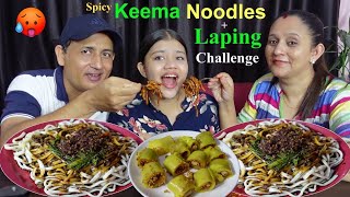 SPICY LAPHING  KEEMA NOODLES EATING CHALLENGE BudaBudiVlogs [upl. by Nahsor]