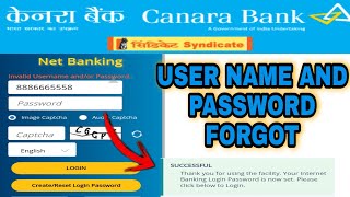 Canara Net Banking User ID and Password ForgotRest CanaraBank2023 canarabank bank [upl. by Eixor]