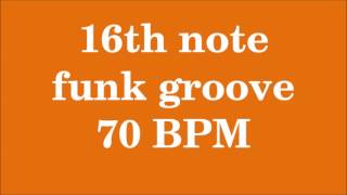 Drum Loop for Practice 16th note funk groove 70 bpm [upl. by Koralle]