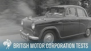 British Car Trials on The Autobahn Tests Such As These  British Pathé [upl. by Dlorrej]