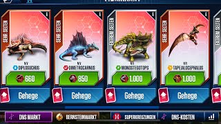 Jurassic World The Game Testing all superhybrids in dominators league with starter creatures [upl. by Leuname]