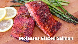 Molasses Glazed Salmon Recipe  Salmon Filets Grilled on Traeger Grill [upl. by Eon]