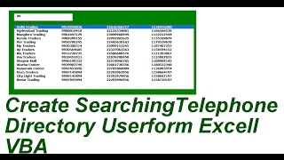 Create Searchable Telephone Directory Excell VBA [upl. by Eylhsa]