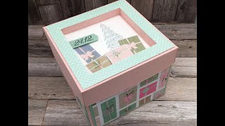 große stabile Box mit Fenster basteln mit dem Designerpapier Zauber der Feiertage von StampinUp [upl. by Aihsrop]