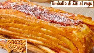 TIMBALLO DI ZITI AL RAGÙ  ricetta semplice  TUTTI A TAVOLA [upl. by Necyrb]