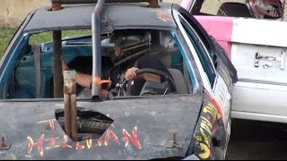 Petrolia Fair Demolition Derby 2015  Poor Mans 46 Cyl Heat 2 [upl. by Chinua]