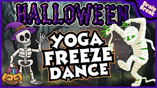 Halloween Yoga  Yoga for Kids  Brain Break  Halloween Brain Break  Freeze Dance [upl. by Braasch]