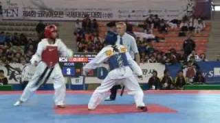 The 4th Korea Open Taekwondo Championships 2008 58 kg Korea vs Thailand Round 2 [upl. by Atyekram612]