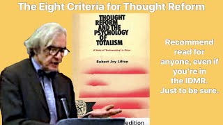 Eight Criteria for Thought Reform [upl. by Xirtaeb]