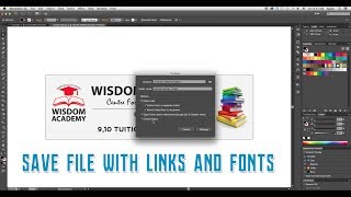 How to save a file with links and fonts Package in Adobe Illustrator CC [upl. by Akcira164]