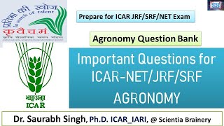 Important Questions for ICARJRFSRFASRBNET in AGRONOMYGeneral Agriculture [upl. by Liahus]