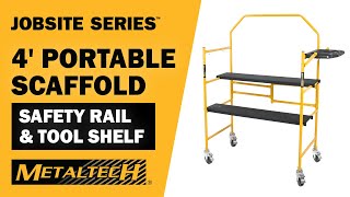 METALTECH JOBSITE SERIES 4 High Portable Scaffold Work Platform [upl. by Pitarys]