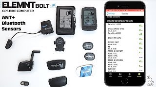 Wahoo ELEMNTBolt Cycling GPS ANT amp Bluetooth Sensor Compatibility [upl. by Ecinereb]