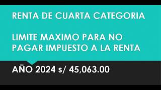 RENTA DE CUARTA CATEGORÍA 2024 [upl. by Idarb]