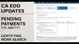 CA EDD Pending Payments Certifying Work Search Requirements [upl. by Wartow]