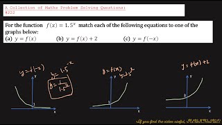 A Collection of Maths Problem Solving Questions222 Exponentials  Graphs [upl. by Edlyn]