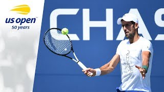 Novak Djokovic Prepares For Fucsovics Battle At 2018 US Open [upl. by Aubarta]