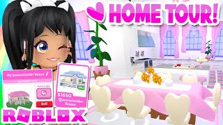 PASTEL PINK HOME TOUR QUEENSLANDER HOUSE in ADOPT ME Roblox [upl. by Reh638]