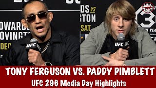 UFC 296 Tony Ferguson amp Paddy Pimblett Media Day Highlights [upl. by Yuu]