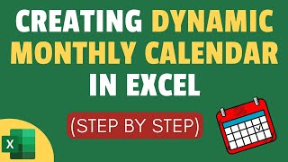 Creating Dynamic Monthly Calendar in Excel Interactive Calendar [upl. by Ennaehr]