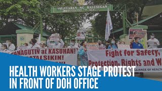 Health workers stage protest in front of DOH central office [upl. by Giuseppe]