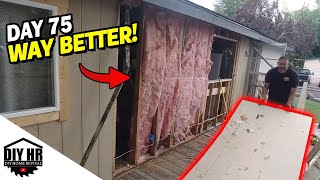 Replaced the kitchen window siding Day 75 DIY mobile home renovation journey [upl. by Kristof]