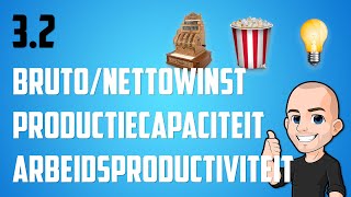 32  Hoe bereken je brutowinst en nettowinst Wat is productiecapaciteit en arbeidsproductiviteit [upl. by Ennirac]