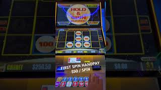 FIRST SPIN HANDPAY 50SPIN ON HIGH LIMIT MOON RACE SLOT casino slots gambling [upl. by Nirrej]