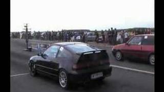 Honda CRX Vs Fiat Uno Turbo ie Drag Race [upl. by Akemor]