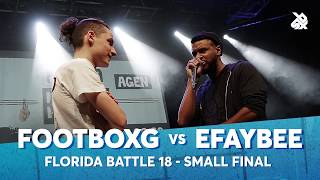 FOOTBOXG vs EFAYBEE  Florida Beatbox Battle 2018  Small Final [upl. by Adnola214]