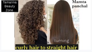 Turning curly coily hair into smooth straight shiny hair  Rebounding hair transformation [upl. by Avi]