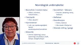 Klinisk nevrologisk undersøkelse av pasienter med gjentatte fall Bente Thommesen Overlege Ahus [upl. by Domela]